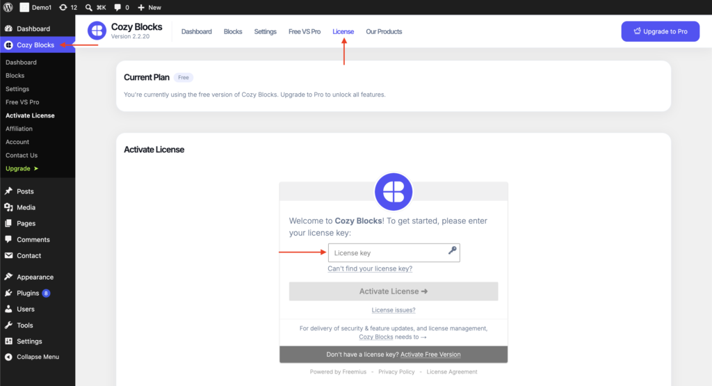 Cozy Blocks Pro license activation